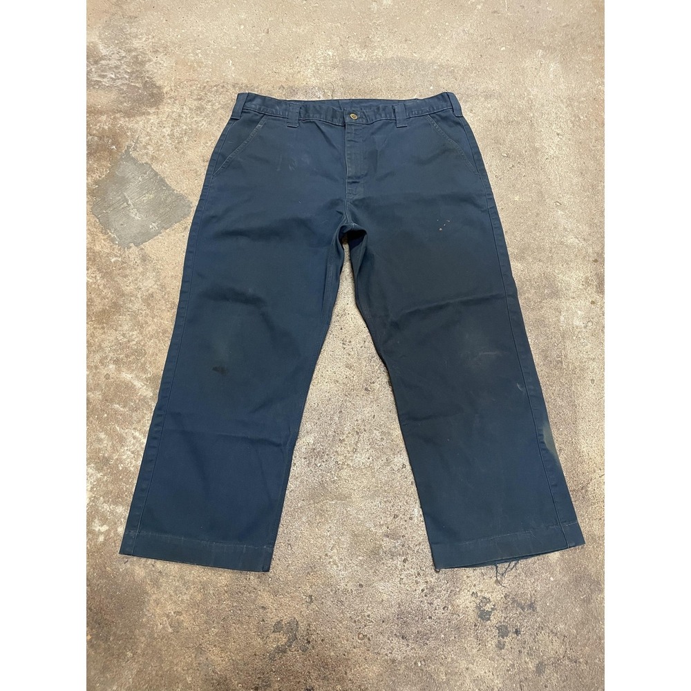 Carhartt Pants‎ Mens 40x30 Navy Blended Twill Relaxed Fit Chino Work B290